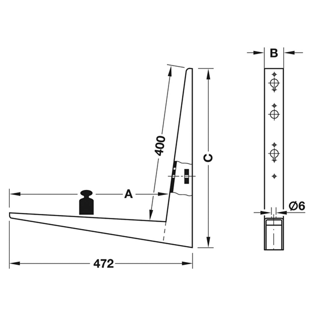 FIX BKT HEBGO BENCH 500KG ST/BG