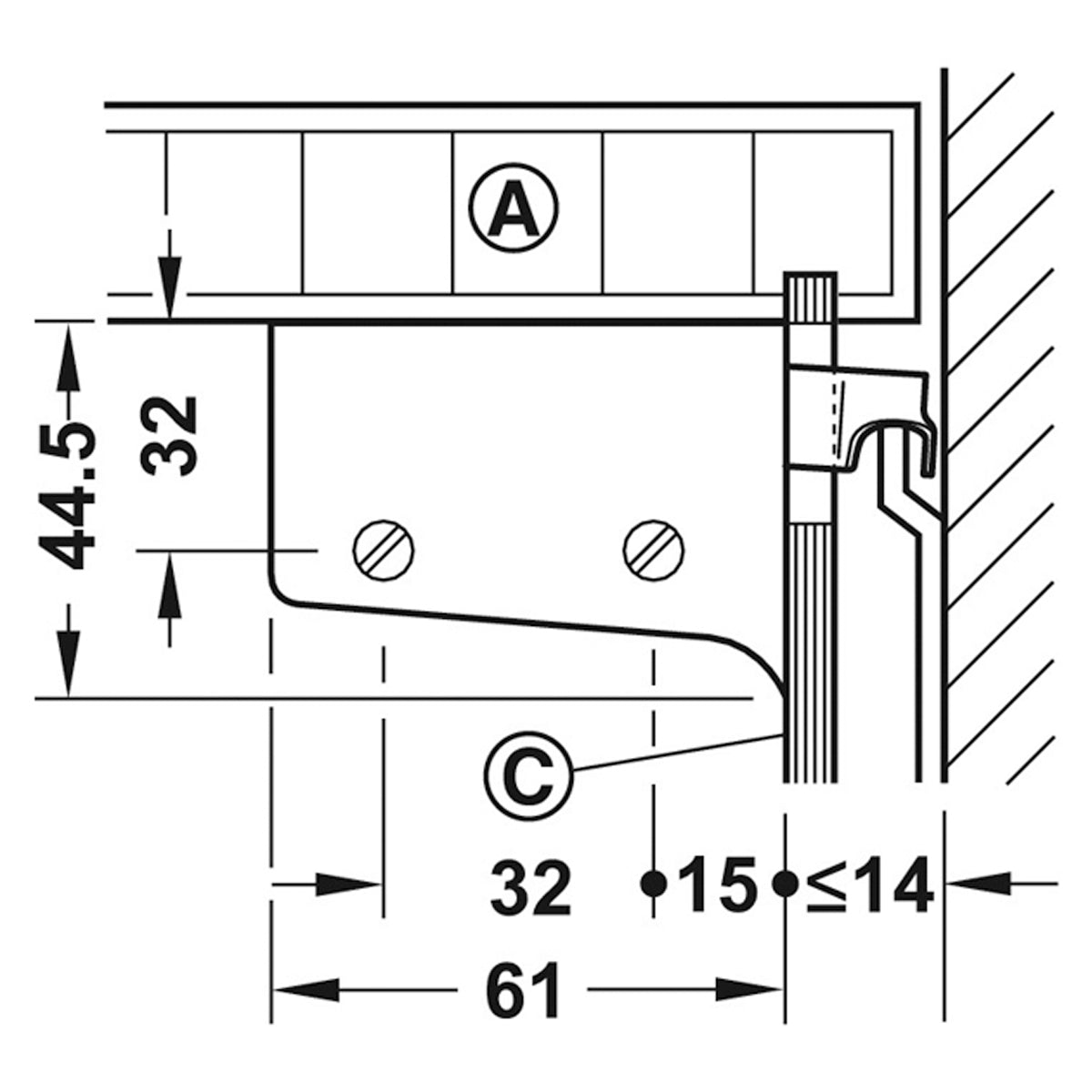 CABINET HANGER SCREW MOUNTING PL/WH