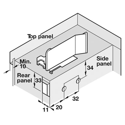 SCARPI-4 CABINET HANGER LH ST/ZP