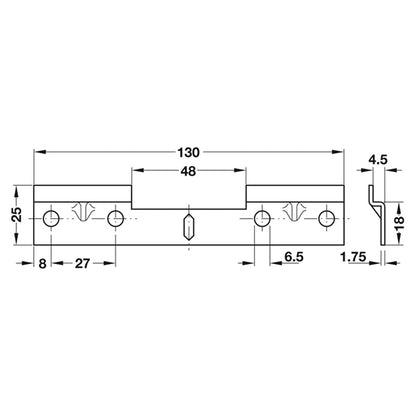 TRASER-6 DBL WALL MNT PLATE 130x24