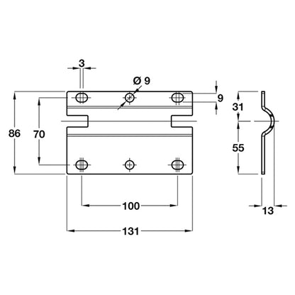 ATLAS CAB LARGE WALL PLATE 131x86