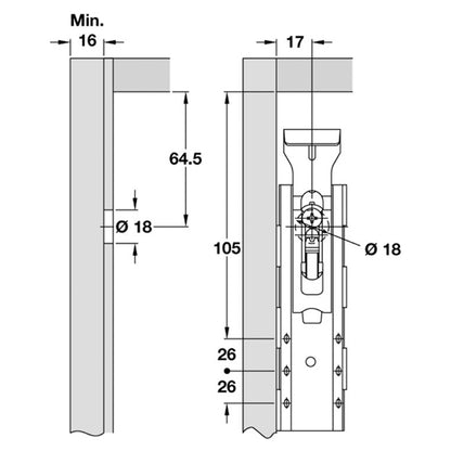 TRASER-6 CABINET HANGER 65KG ST/ZP