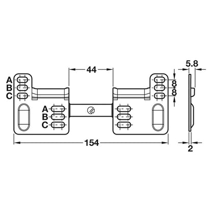 LIBRA WP2 DOUBLE WALL FIXING PLATE
