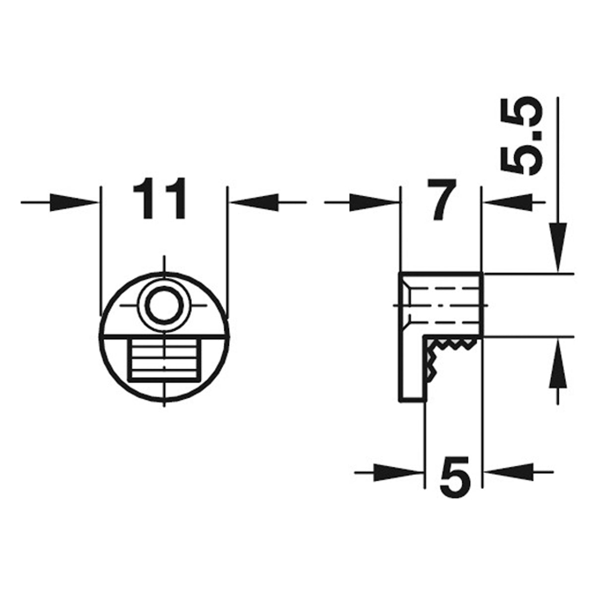 MIRROR CLIP ROUND D11x7 NP/BR BX100