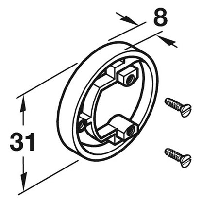 HINGE COVER PLATE ROUND PL/PNI