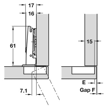 DUOMATIC 110deg HINGE FULL SCREW 48/6