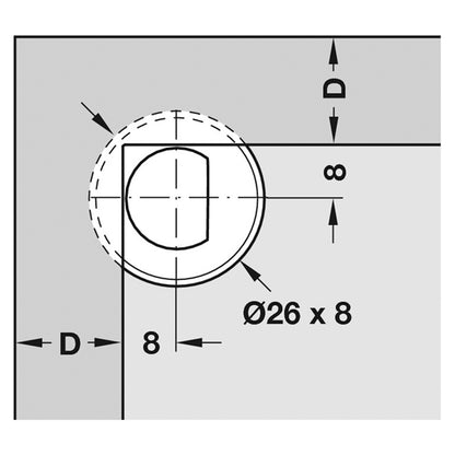 PUSH DOOR CATCH D26x8 LOCK