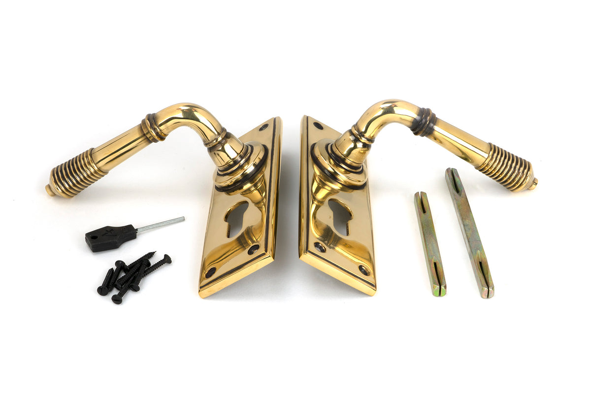 REEDED LEVER HANDLE EURO 123x152x70 AGBR - 33085 by MARCHES (ANVIL) ARCHITECTURAL HARDWARE