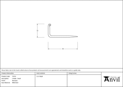L HOOK 70x32 BWX - 33215 by MARCHES (ANVIL) ARCHITECTURAL HARDWARE