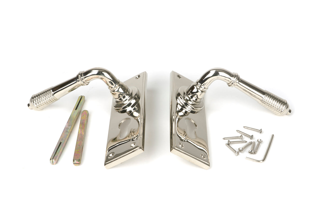 REEDED LEVER HANDLE EURO 123x152x70 PNP - 33327 by MARCHES (ANVIL) ARCHITECTURAL HARDWARE