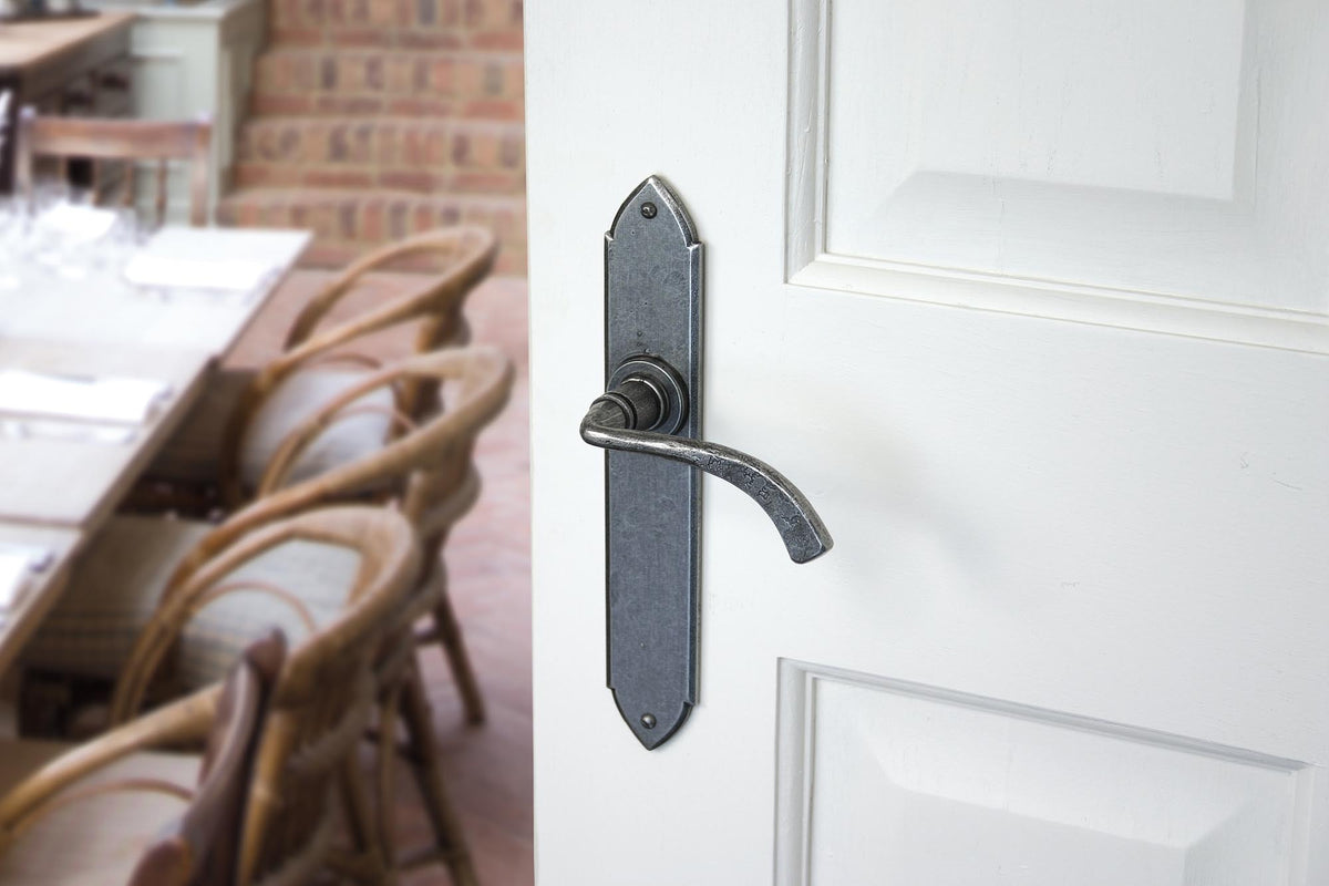 GOTHIC LEVER HANDLE CURVE LATCH 115x248x64 PEW - 33635 by MARCHES (ANVIL) ARCHITECTURAL HARDWARE