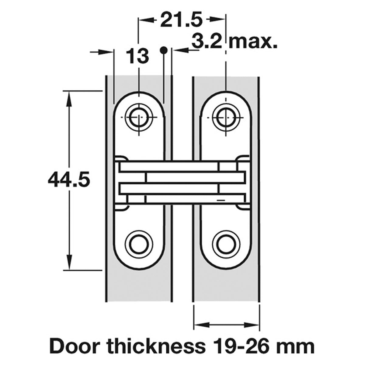 SOSS HINGE 203 180deg 19-26 ZA/BP