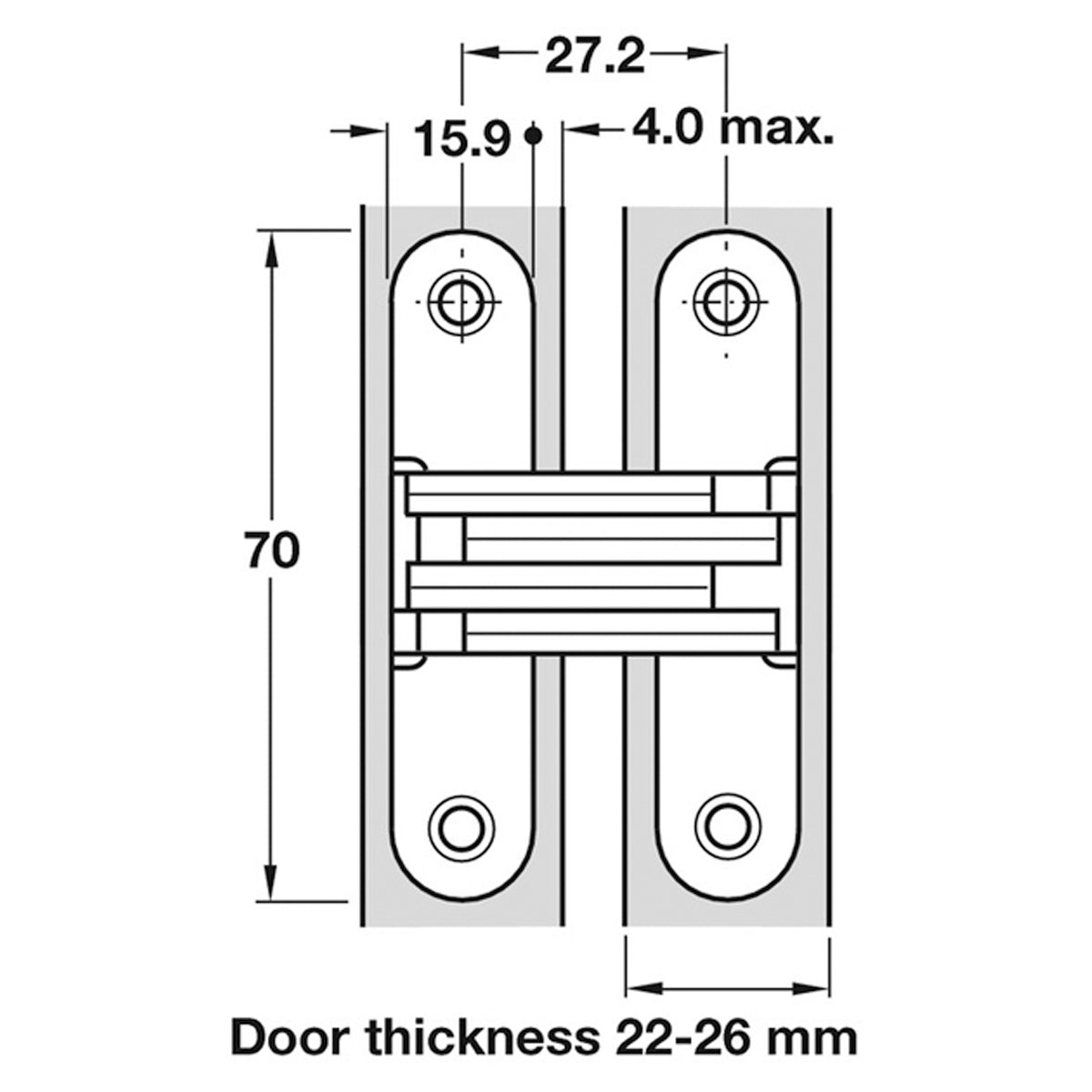 SOSS HINGE 208 22-26 ZA/BP-ST