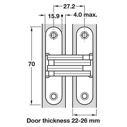 SOSS HINGE 208 22-26 ZA/BP-ST