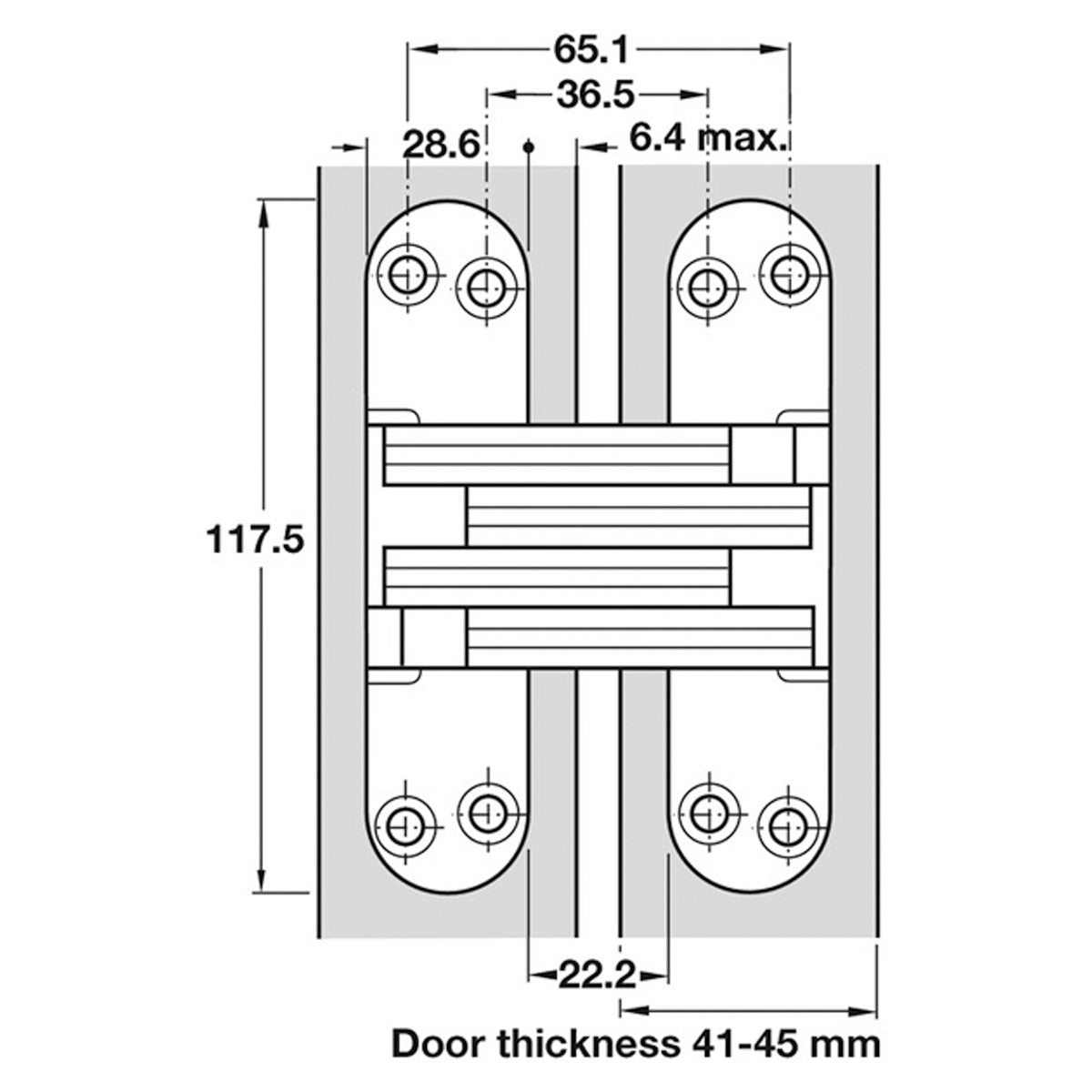 SOSS HINGE 218 180deg 41-45 ZA/NP