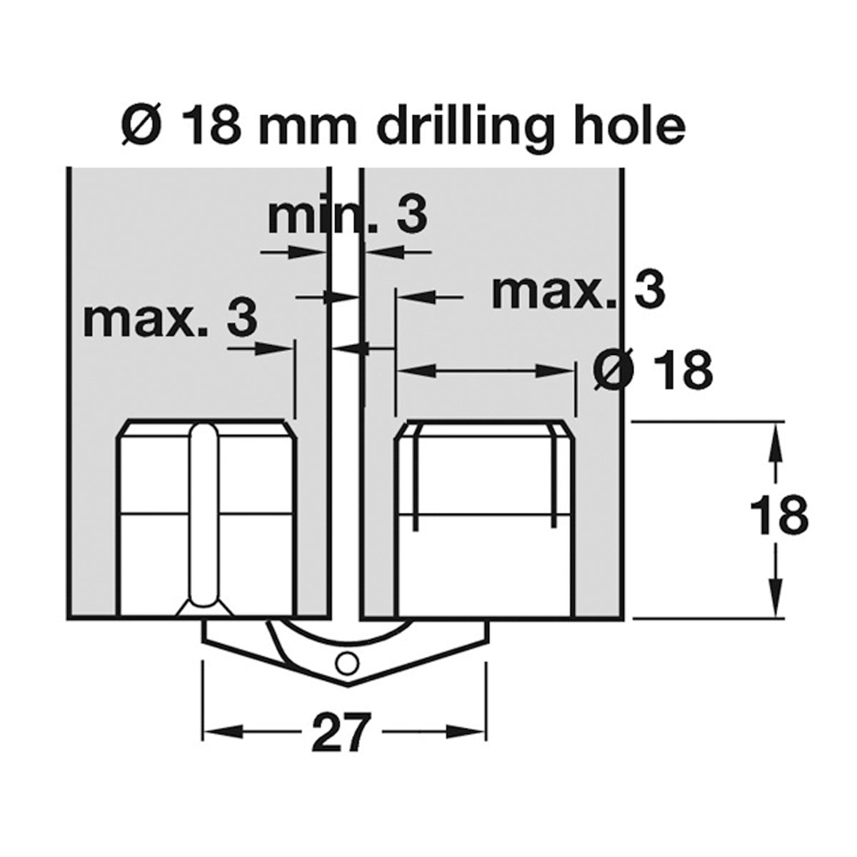 ZYSA HINGE 180deg D18 MBR