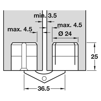 ZYSA HINGE 180deg D24 MBR