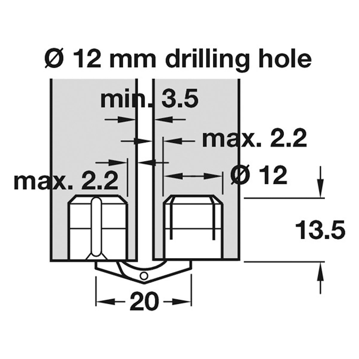 ZYSA HINGE 180deg D12 MBR