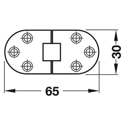 FOLDING TABLE HINGE 30x65 BRS MAT