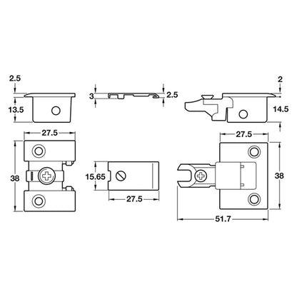 KIMANA FLAP HINGE 90deg ST/NP