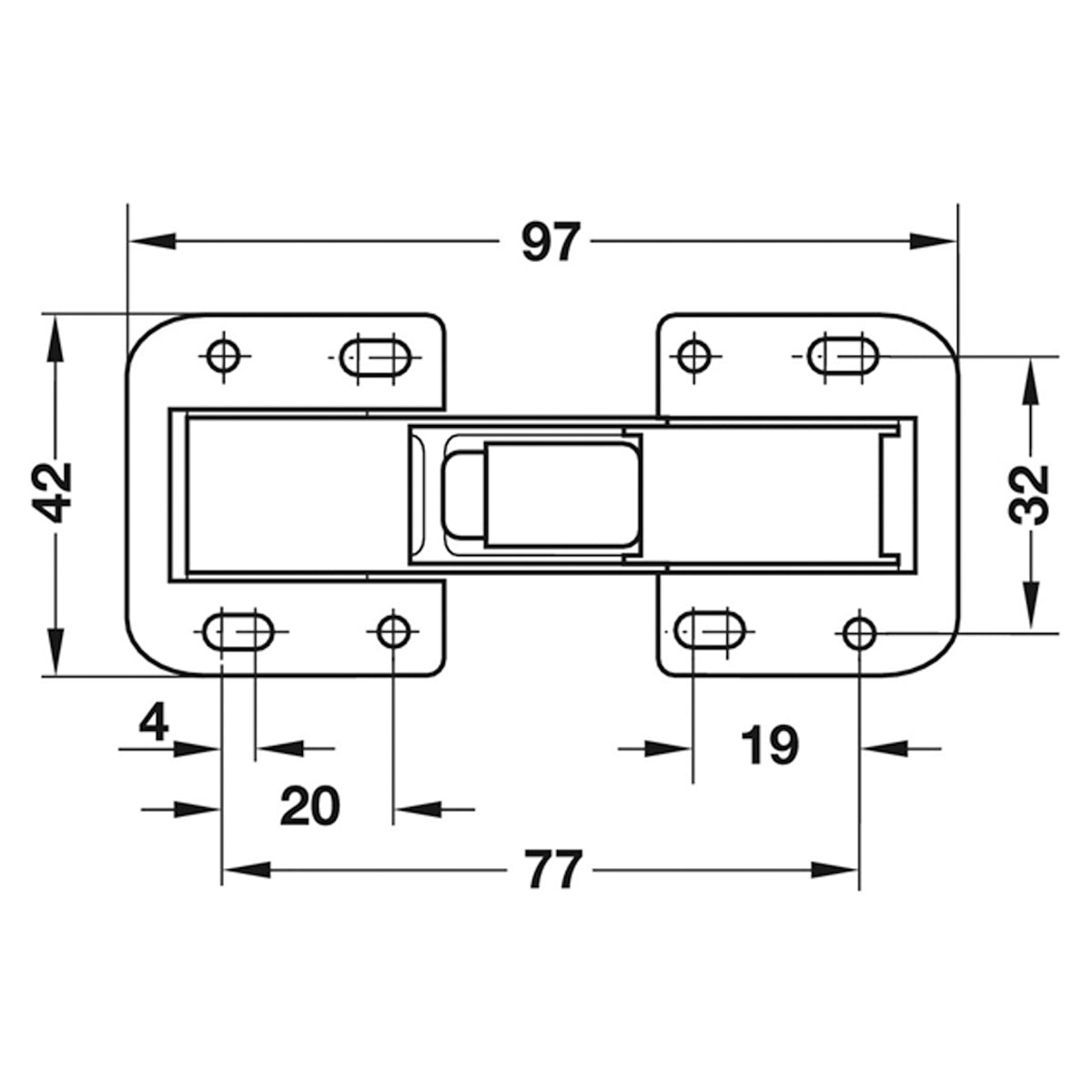CONCEALED HINGE 90deg UNSPR ST/ZP