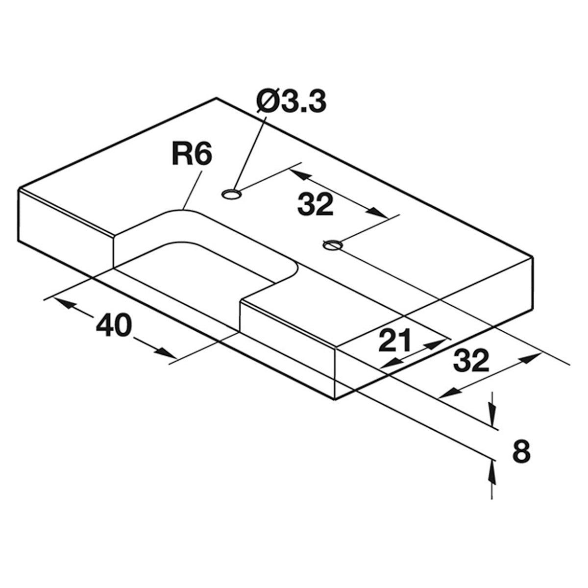 THIN DOOR HINGE 270-240deg 13/19