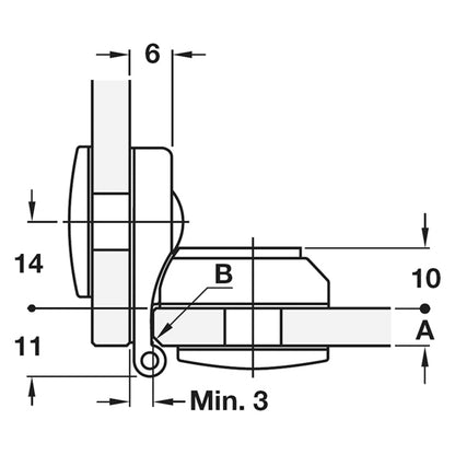 GLS DOOR HINGE+EXP AXEL 180deg INSET