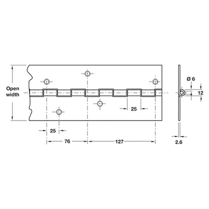 CONTINUOUS HINGE 2134x101.6 ST/ST