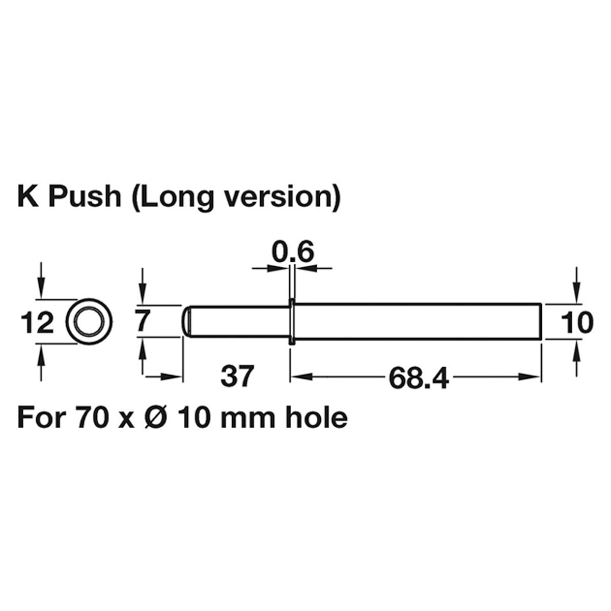 K PUSH TECH LONG D10x68 MAGNET ANTH