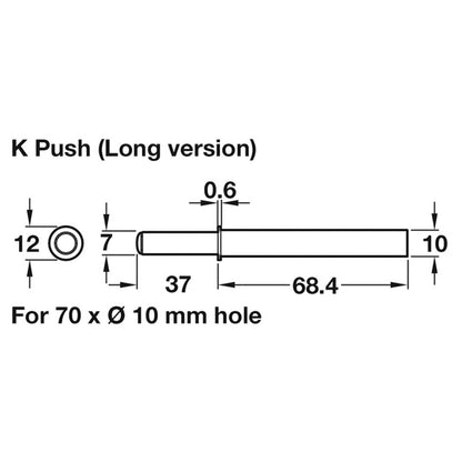 K PUSH TECH LONG D10x68 MAGNET WHI