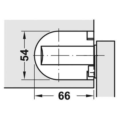 CHEST LID HINGE 105deg MED BLK
