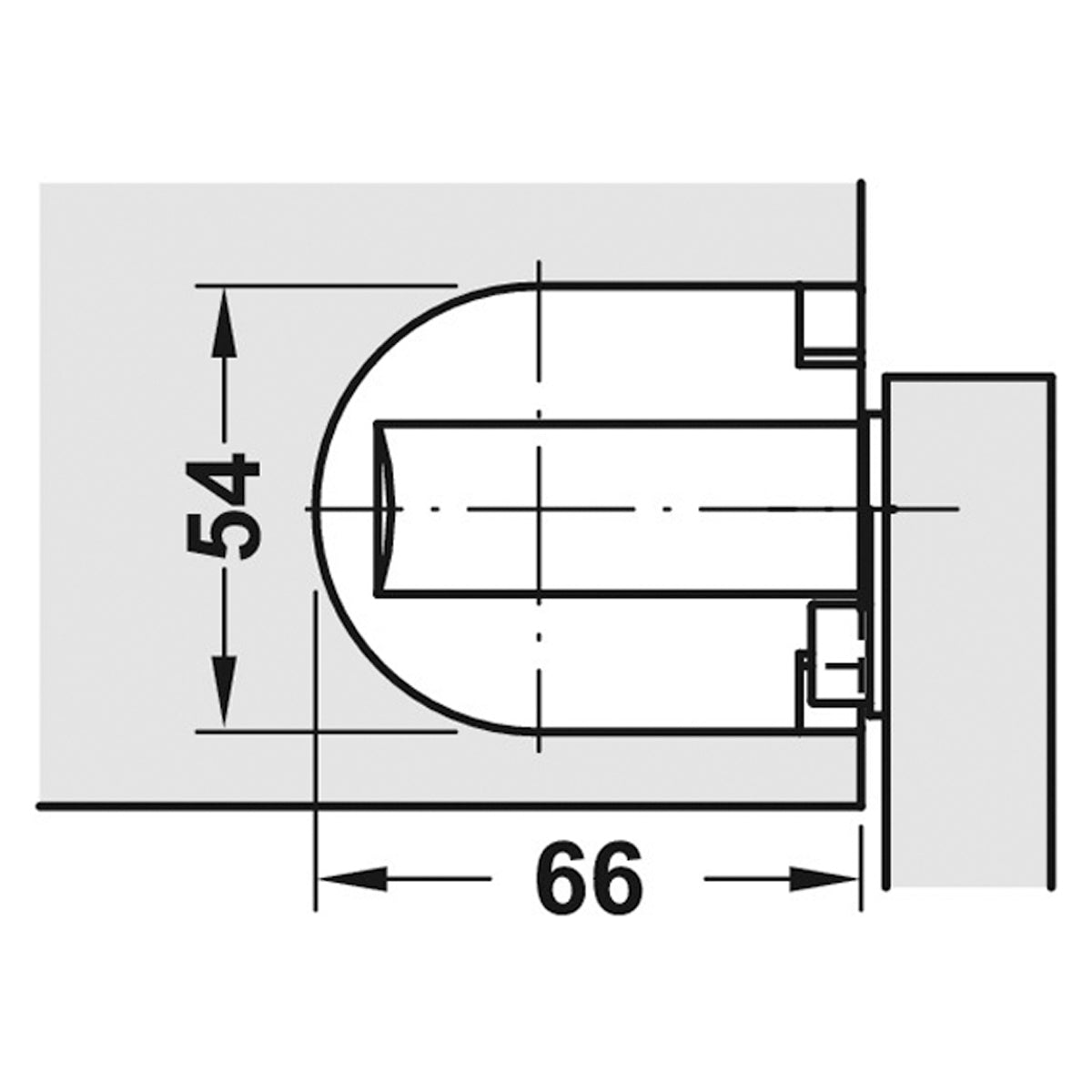 CHEST LID HINGE 105deg MED WHI