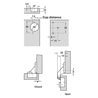 MINI HINGE 92deg SPRUNG O/LAY ST/NP