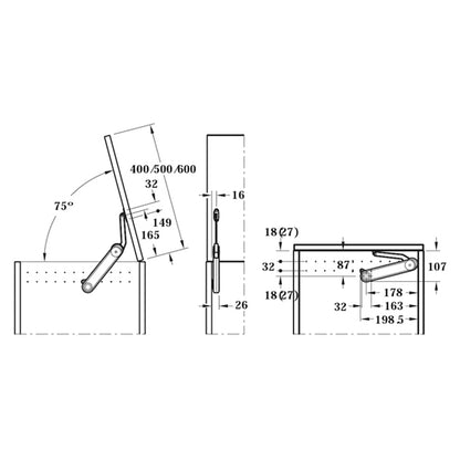 MAXIUP3675 CHEST FIT 75deg WOOD H BLK