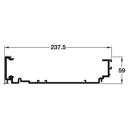 PS40 TOP GUIDE RAIL 237.5x59x3050