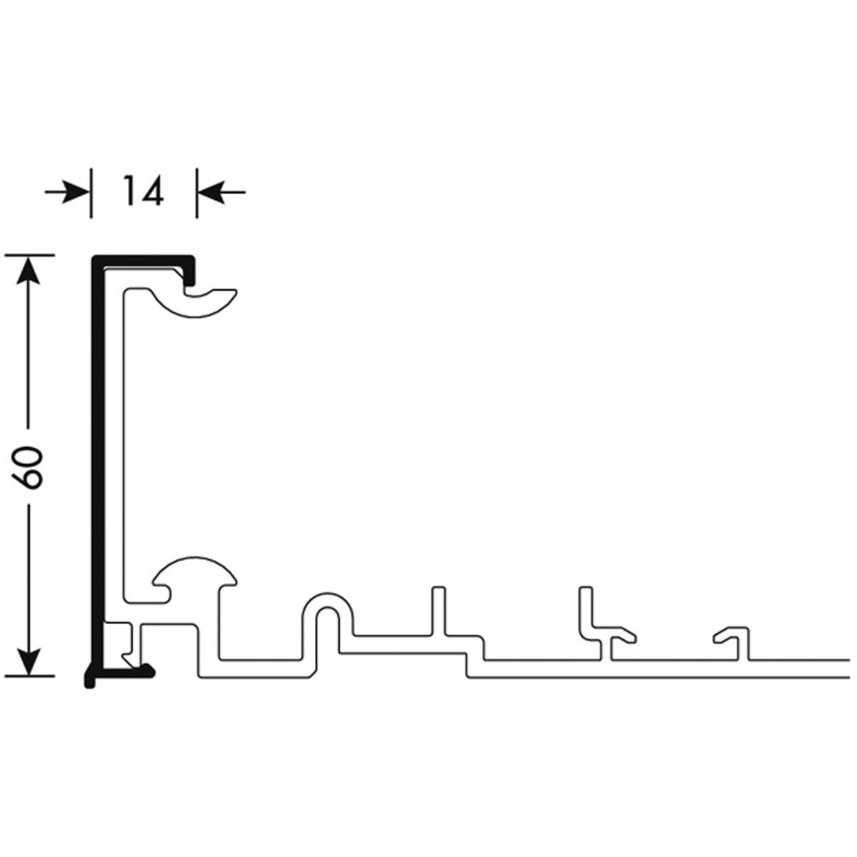 PS40 FLUSH PROFILE 3050x60x14 SSA