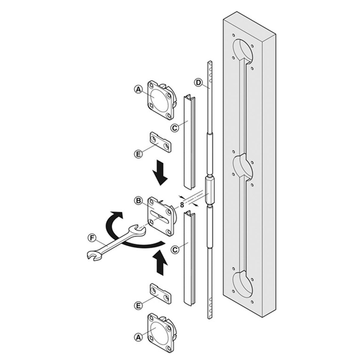 STRAIGHTENING SET WOODEN DOOR 2450