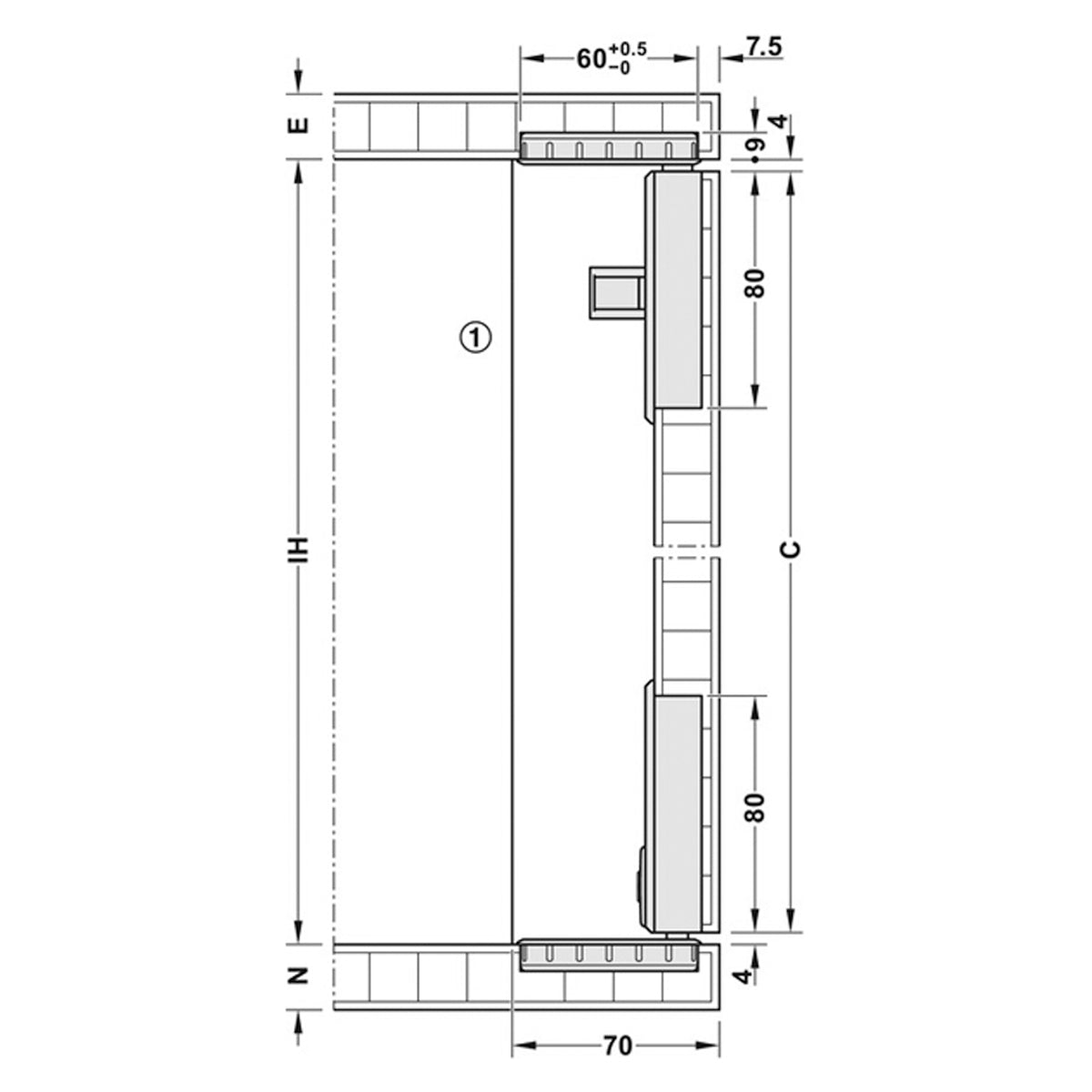 SLIDO FLAT 20IF FLUSH 2DR 900 BLK