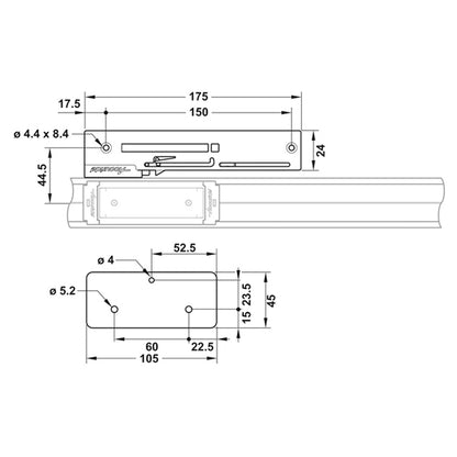 ACCURIDE0115RC SOFT CLOSE 175x38