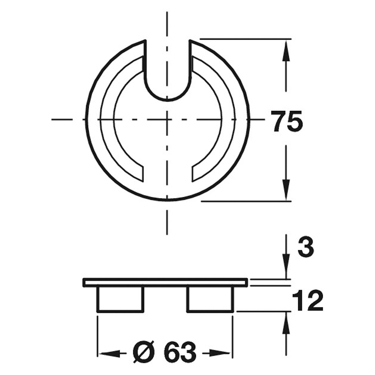 CABLE OUTLET 1PART D63 ZA/MCP