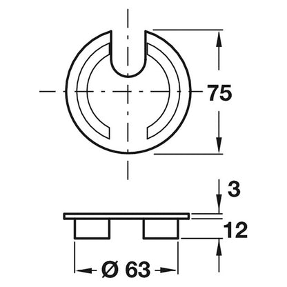 CABLE OUTLET 1PART D63 ZA/PBR