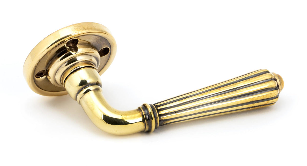 HINTON LEVER HANDLE+PLATE SPRUNG 60x128x70 AGBR - 45309 by MARCHES (ANVIL) ARCHITECTURAL HARDWARE