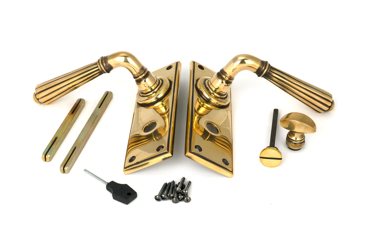 HINTON LEVER HANDLE+PLATE BATH 128x152x72 AGBR - 45312 by MARCHES (ANVIL) ARCHITECTURAL HARDWARE