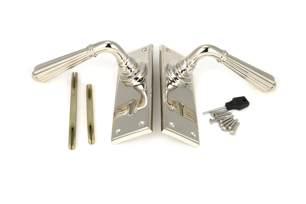 HINTON LEVER HANDLE+PLATE LOCK 128x152x72 PNP - 45322 by MARCHES (ANVIL) ARCHITECTURAL HARDWARE