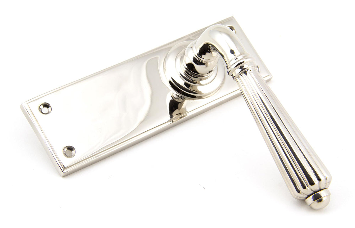 HINTON LEVER HANDLE+PLATE LATCH 128x152x72 PNP - 45323 by MARCHES (ANVIL) ARCHITECTURAL HARDWARE