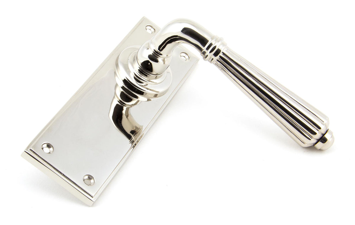 HINTON LEVER HANDLE+PLATE LATCH 128x152x72 PNP - 45323 by MARCHES (ANVIL) ARCHITECTURAL HARDWARE