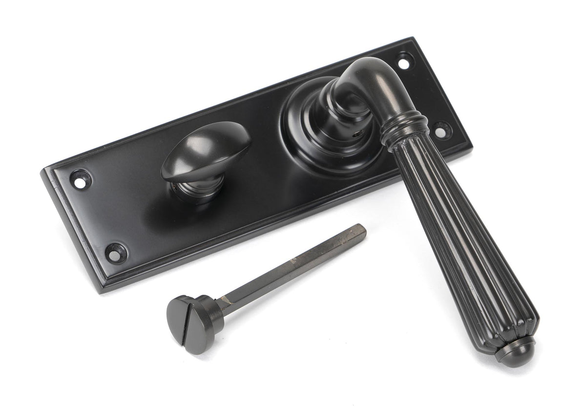 HINTON LEVER HANDLE+PLATE BATH 128x152x72 AGBZ - 45330 by MARCHES (ANVIL) ARCHITECTURAL HARDWARE