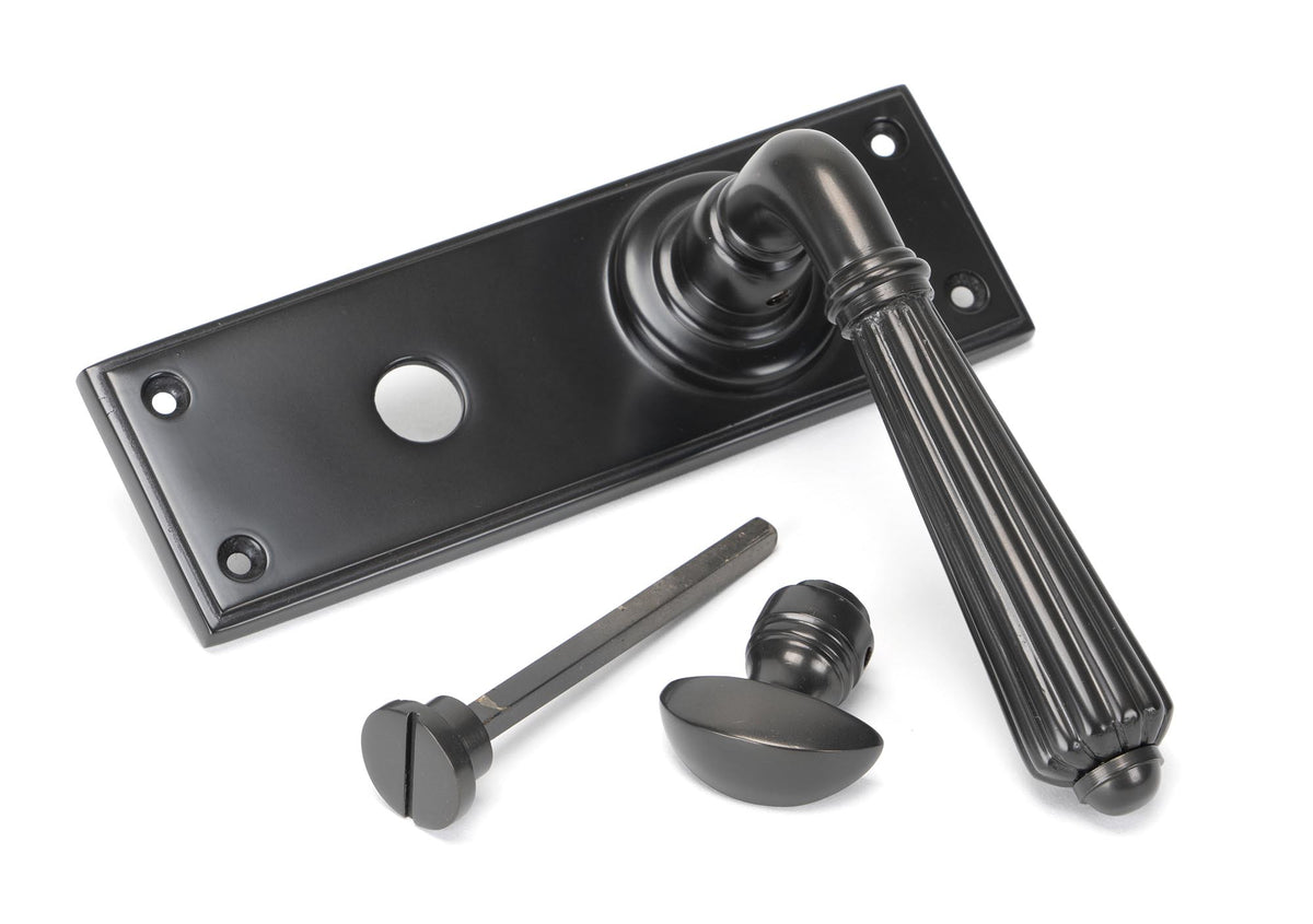 HINTON LEVER HANDLE+PLATE BATH 128x152x72 AGBZ - 45330 by MARCHES (ANVIL) ARCHITECTURAL HARDWARE