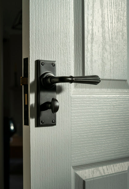 HINTON LEVER HANDLE+PLATE BATH 128x152x72 AGBZ - 45330 by MARCHES (ANVIL) ARCHITECTURAL HARDWARE