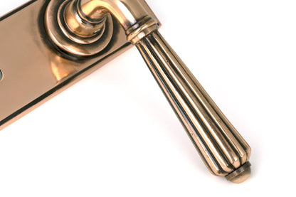 HINTON LEVER HANDLE+PLATE LOCK 128x152x72 PBZ - 45334 by MARCHES (ANVIL) ARCHITECTURAL HARDWARE